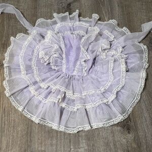 Vintage girls purple circle skirt ruffles lace dress frilly sweet sassy 1